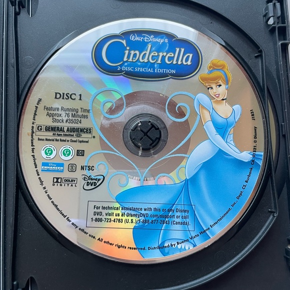 Cinderella DVD - Platinum Edition, Walt Disney Movie 2-Disc Special Edition Set - Picture 3 of 4